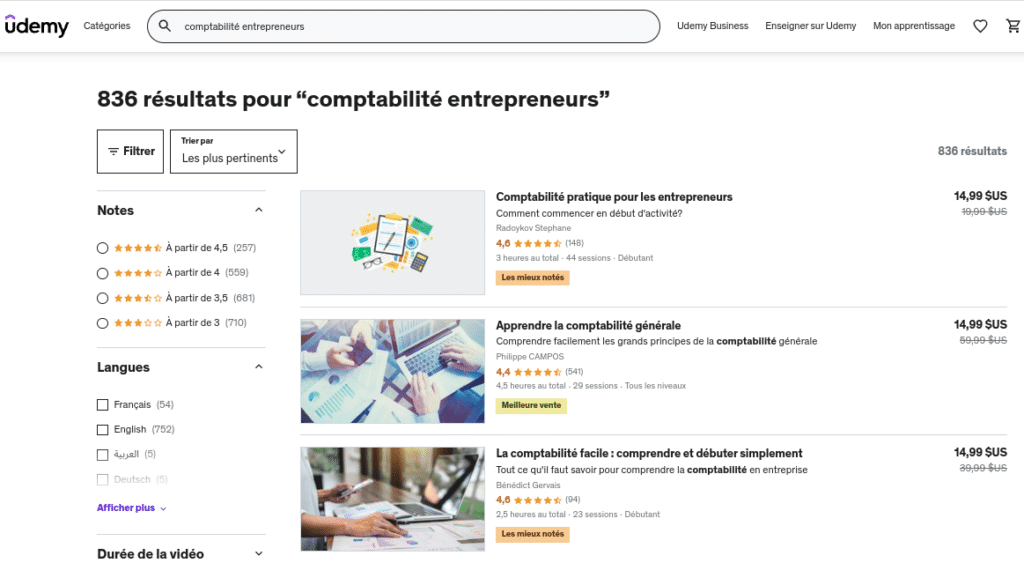 lesdigipreneurs vendre cours en ligne Udemy