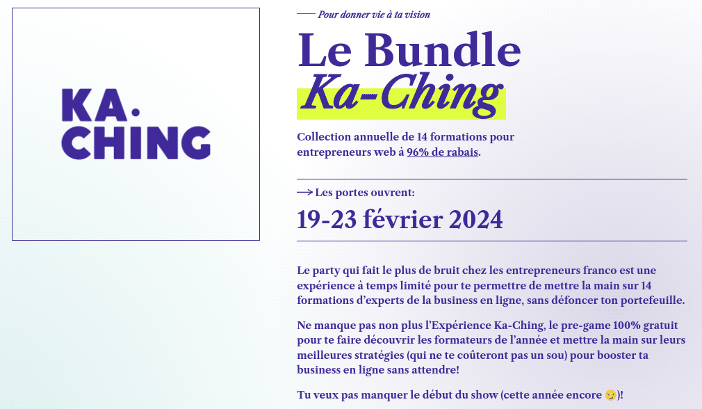 bundle kaching Geneviève Gauvin