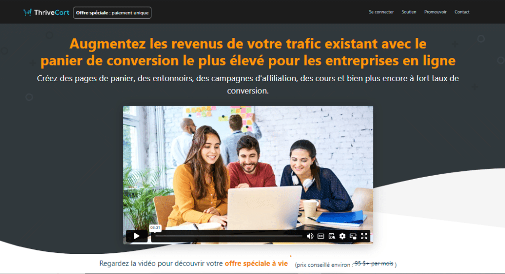 outil tunnel de vente thrivecart