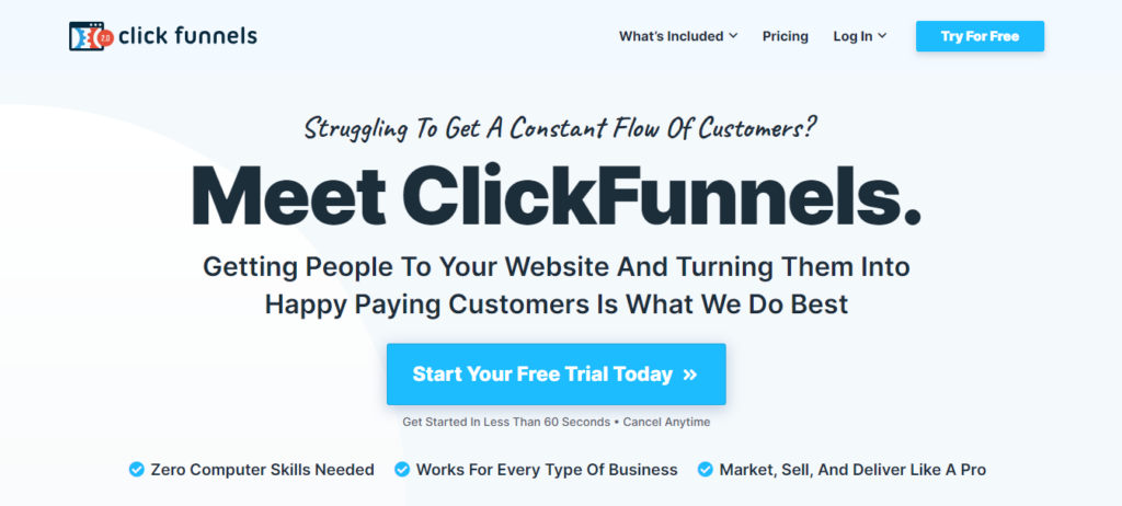 obtenir entonnoir Clickfunnels