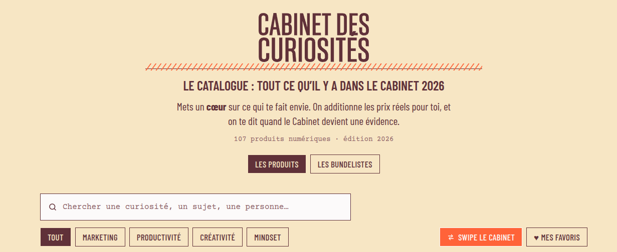 Alex Martel Bundle Cabinet des Curiosites liste produits numeriques produits digitaux